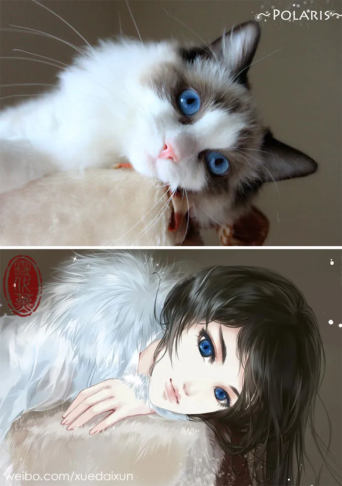Chinese Artist Creates Human Version Of Cats And Dogs, And The Result Is On Point (22 Pics)