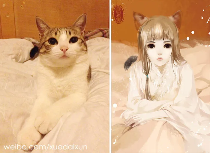 Chinese Artist Creates Human Version Of Cats And Dogs, And The Result Is On Point (22 Pics)