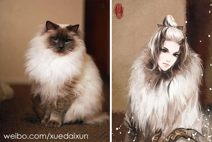 Chinese Artist Creates Human Version Of Cats And Dogs, And The Result Is On Point (22 Pics)