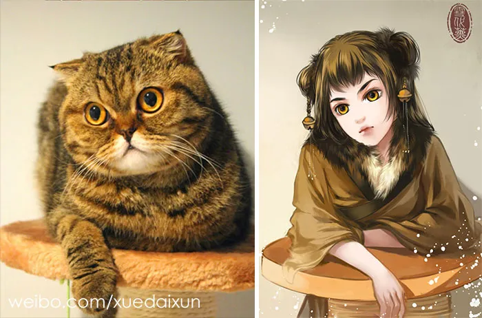 Chinese Artist Creates Human Version Of Cats And Dogs, And The Result Is On Point (22 Pics)