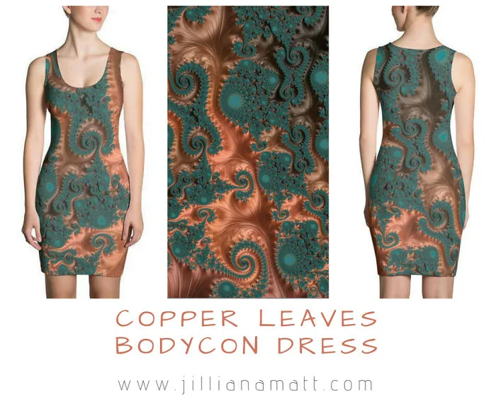 Copper Leaves  - Fractal Art On Clothing
