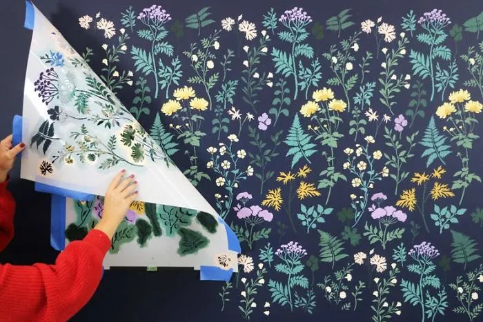 How To Stencil A Trendy Dark Floral Wall