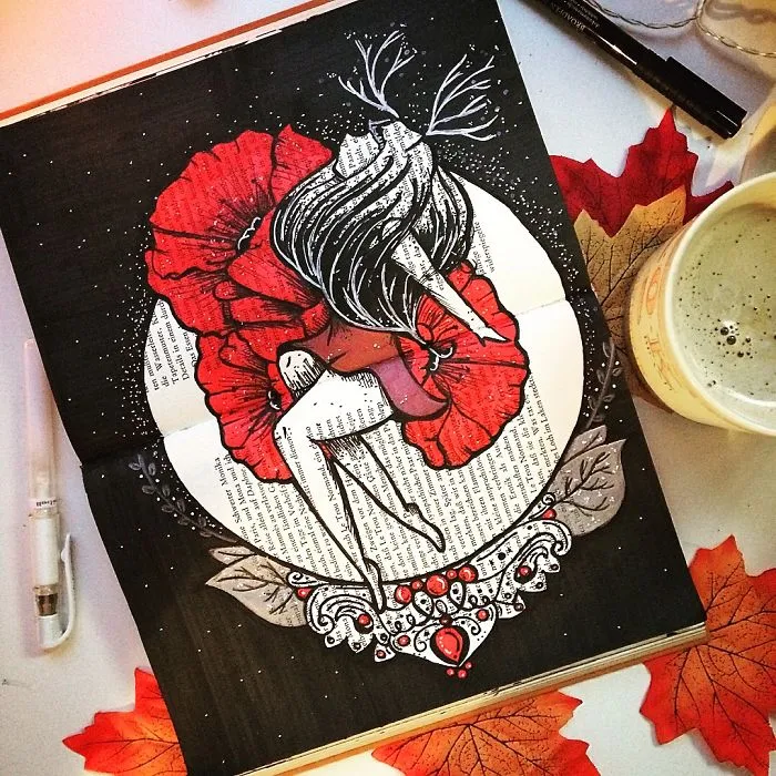 I Create Art On The Old Books I Find In Flea Markets (Part 3)