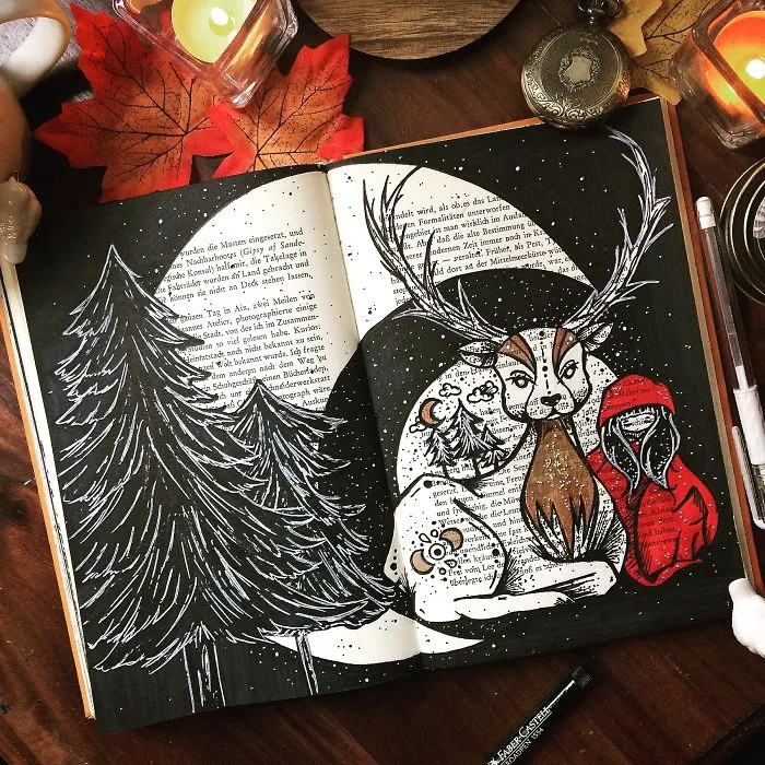 I Create Art On The Old Books I Find In Flea Markets (Part 3)