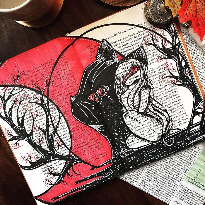 I Create Art On The Old Books I Find In Flea Markets (Part 3)