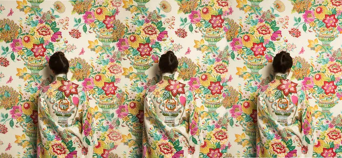 Artist Paints Her Body And Makes It Disappear Into Floral Backgrounds