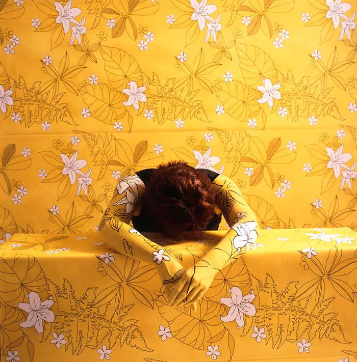 Artist Paints Her Body And Makes It Disappear Into Floral Backgrounds