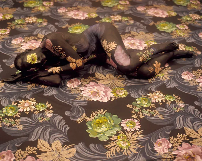 Artist Paints Her Body And Makes It Disappear Into Floral Backgrounds