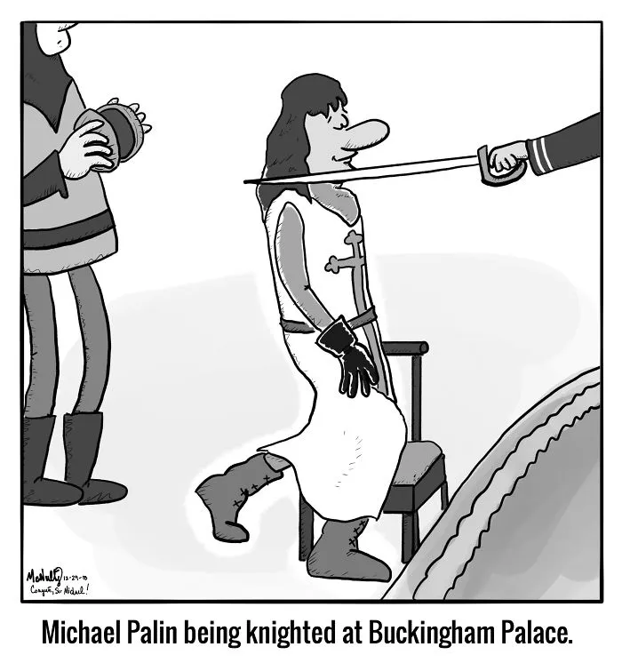 When I Heard Michael Palin Was Being Knighted, I Knew I Had To Make This Cartoon...