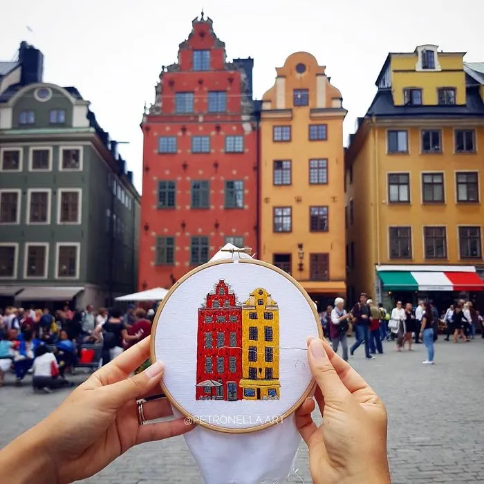 Traveling Couple Recreate The Architecture Of European Cities With Charming Embroidery