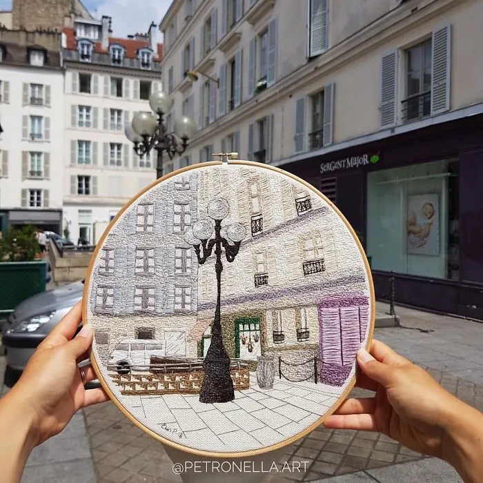 Traveling Couple Recreate The Architecture Of European Cities With Charming Embroidery