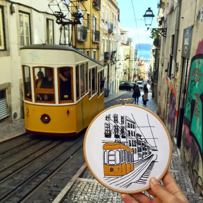 Traveling Couple Recreate The Architecture Of European Cities With Charming Embroidery