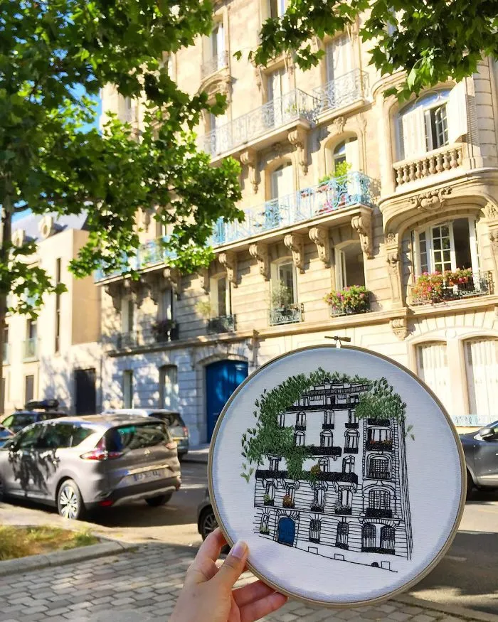 Traveling Couple Recreate The Architecture Of European Cities With Charming Embroidery