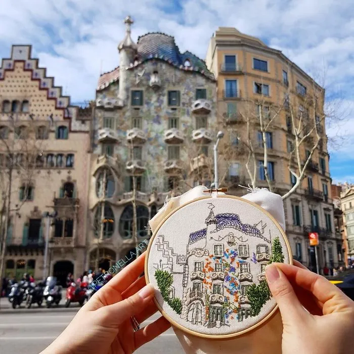 Traveling Couple Recreate The Architecture Of European Cities With Charming Embroidery