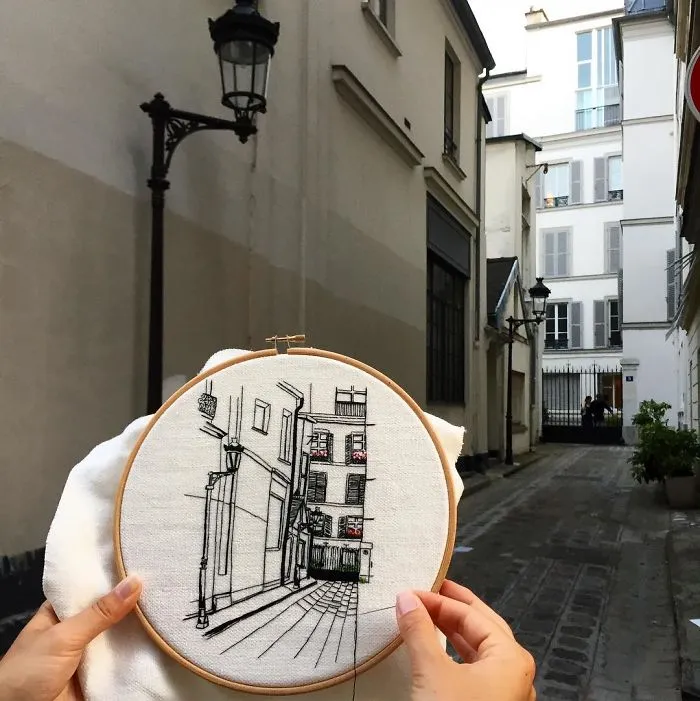 Traveling Couple Recreate The Architecture Of European Cities With Charming Embroidery