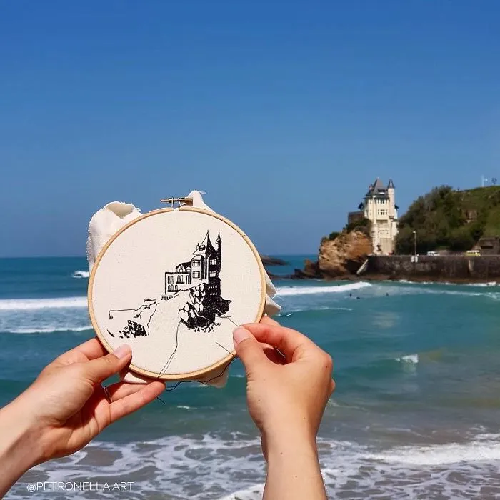 Traveling Couple Recreate The Architecture Of European Cities With Charming Embroidery