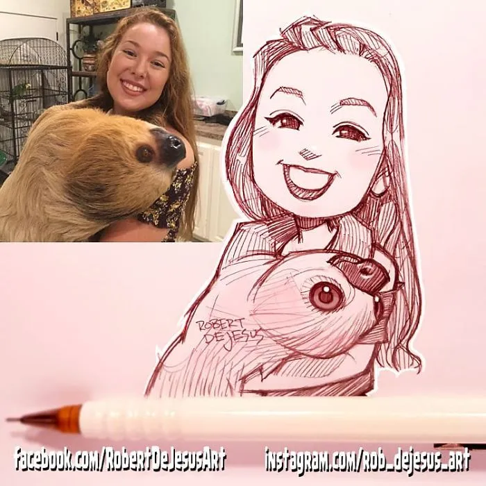 Illustrator Turns People And Their Pets Into Cartoon Characters (New Pics)