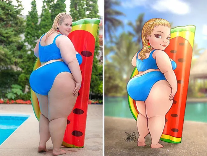 Cansado de los prejuicios contra las mujeres de talla grande, este artista las convirtió en arte