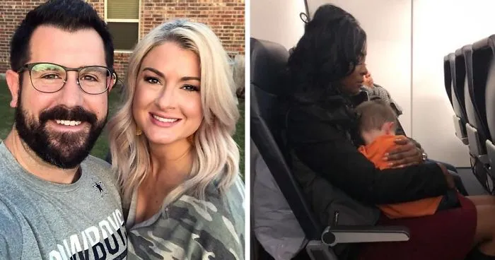 This Mother Of Two Needed Help During A Flight So 3 Random Strangers Stepped Up To Help Her