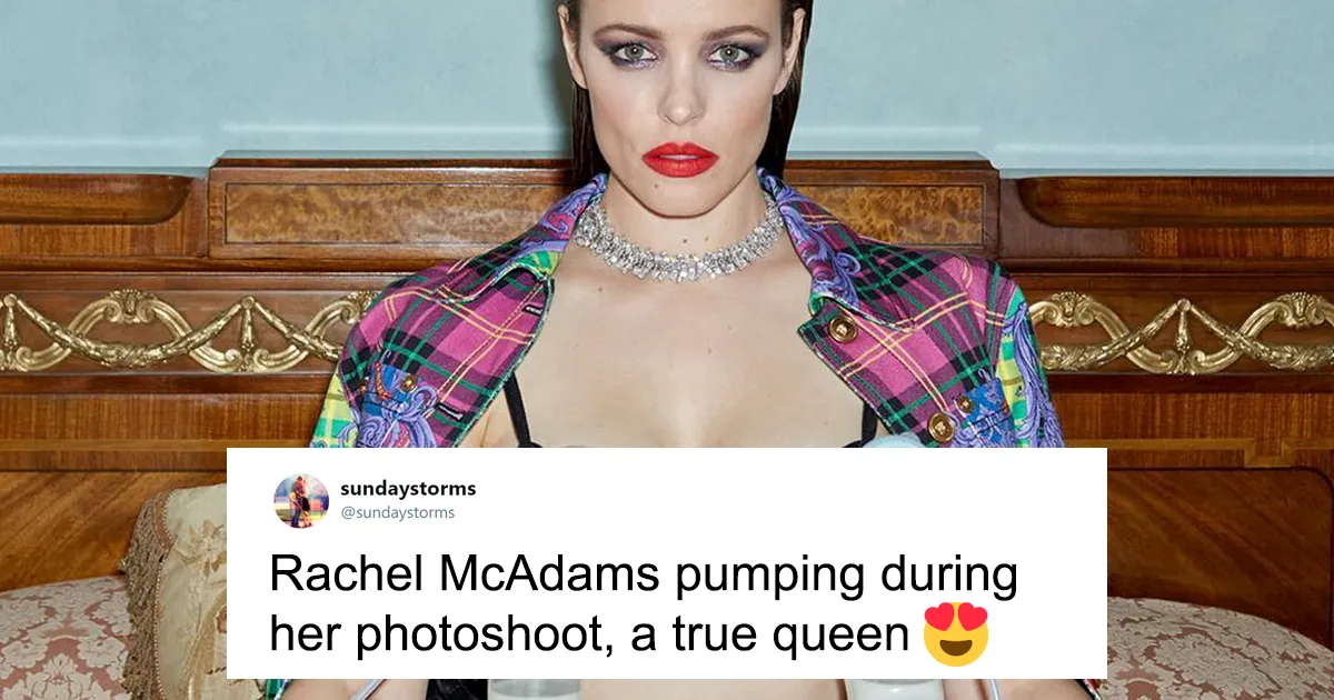 Rachel McAdams Poses In Versace While Pumping Her Milk