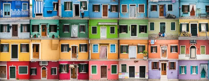 I Arranged Colorful Collages Of Doors And Houses