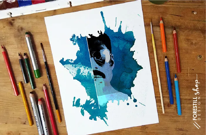 Freddie Mercury Turned Into Pure Aquarelle Art