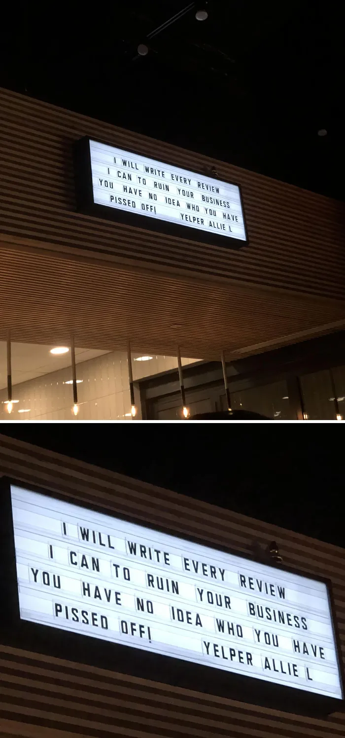 Restaurant Puts Its Negative Reviews On Display