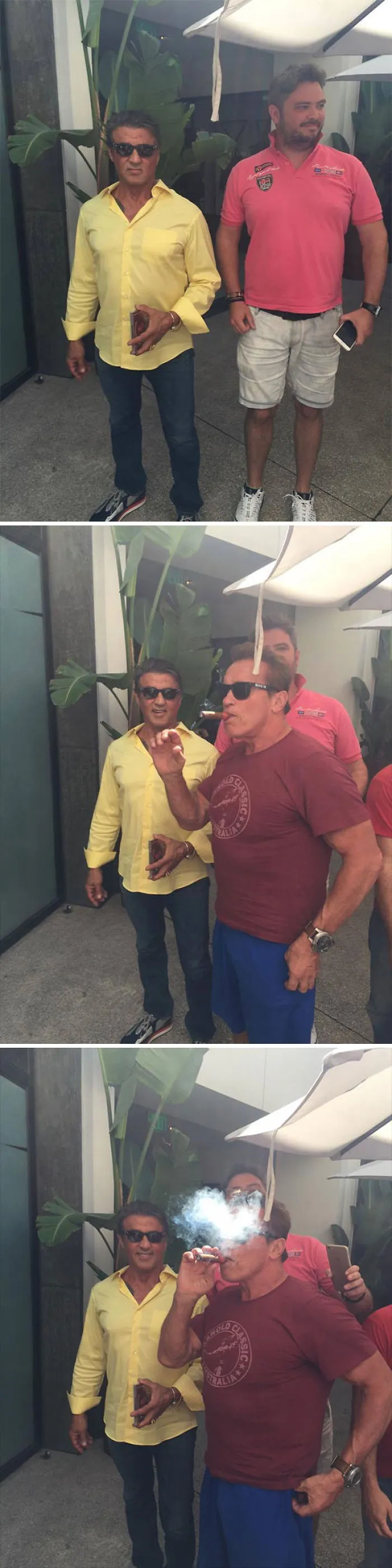 Old Man With Cigar Spoiled The Photo With Celebrity