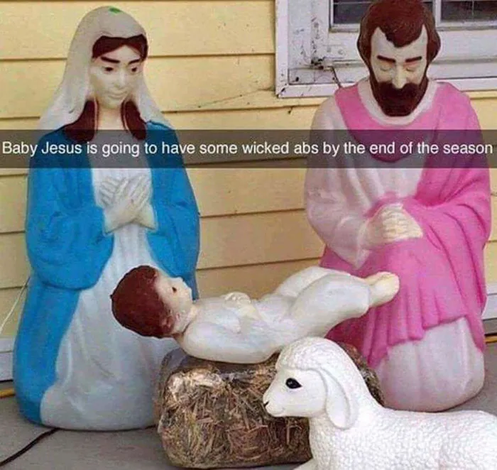 Even Baby Jesus Has to Work On Those Abs