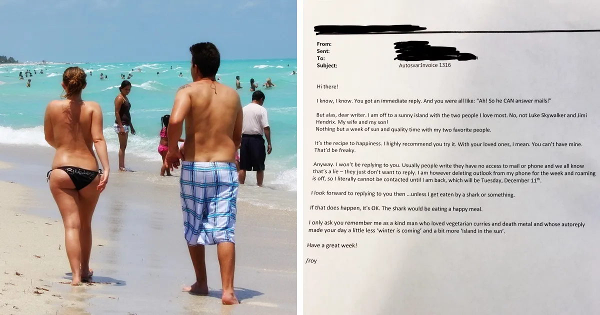 Este hombre escribió a un compañero que estaba de vacaciones, y recibió una divertida auto-respuesta