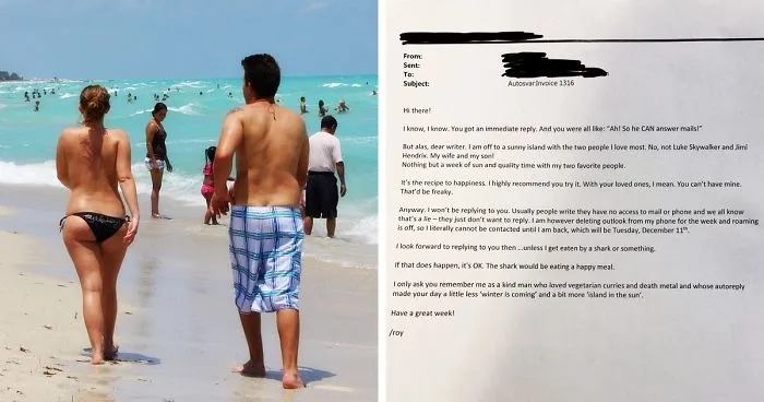 Guy Emails A Coworker Who’s On Vacation, Gets A Hilarious Auto-Response