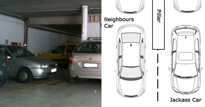 Stranger Kept Blocking This Guy's Parking Space With His Car, So He Used His Mechanic Skills To Hide It