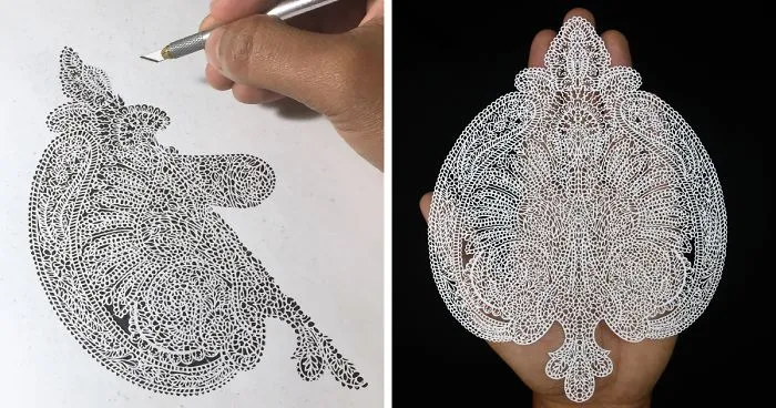 I Create Intricate Paper Art: Each Paisley Cutout Took At Least 7 Days To Complete
