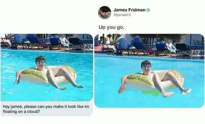 Vuelve el troll del Photoshop que se toma las peticiones muy literalmente, y el resultado es divertidísimo (16 nuevas imágenes)