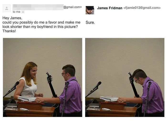 Photoshop Troll Who Takes Photo Requests Too Literally Strikes Again, And The Result Is Hilarious (17 New Pics)