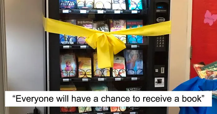 This School Came Up With The Idea Of A Book Vending Machine And Kids Are Loving It