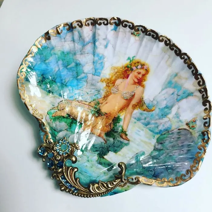 Artist Turns Real Seashells Into Decorative Jewelry Dishes That Look Like Long Lost Treasure