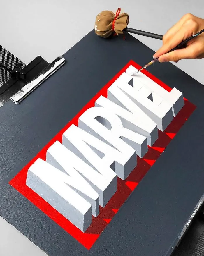 Artist Uses Lettering Technique To Recreate Modern Logos With Stunning 3D Effects