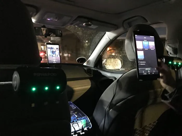 Our Lyft Driver Was All In On Passenger Comforts. He Had 3 Types Of Chargers On Each Side, Food, And We Could Pick Any Music We Wanted