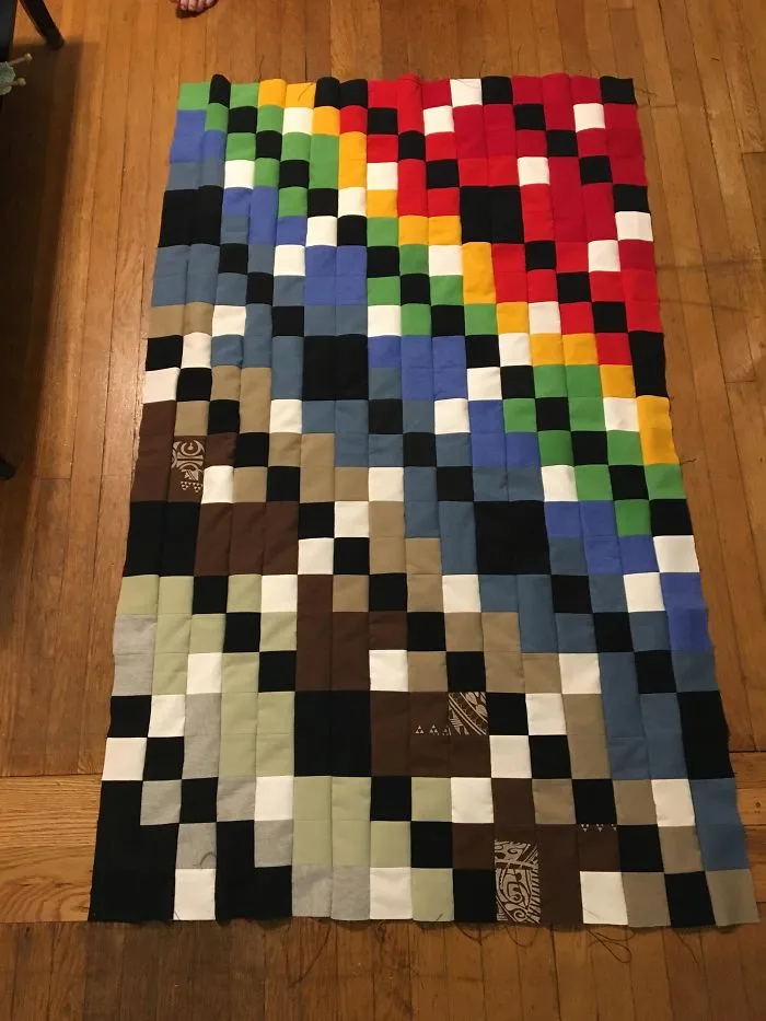 Update: ~400 T-Shirt Pieces, Now A Quilt Top