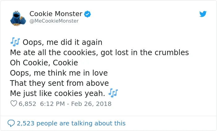 Looks Like Cookie Monster Has A Twitter Account And Here Are 25 Of His Most Hilarious Tweets