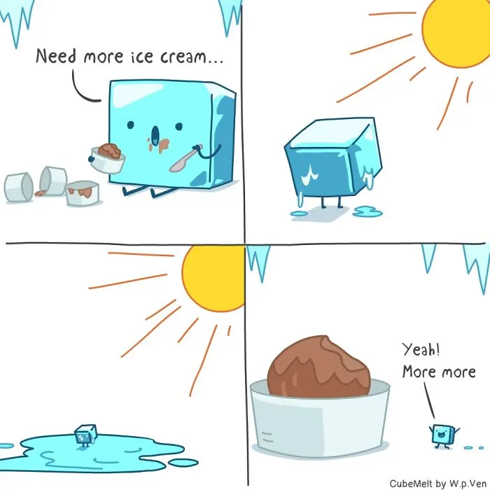 My 36 Comics About An Ice Cube Which I Created At The Lowest Point Of My Creative Career