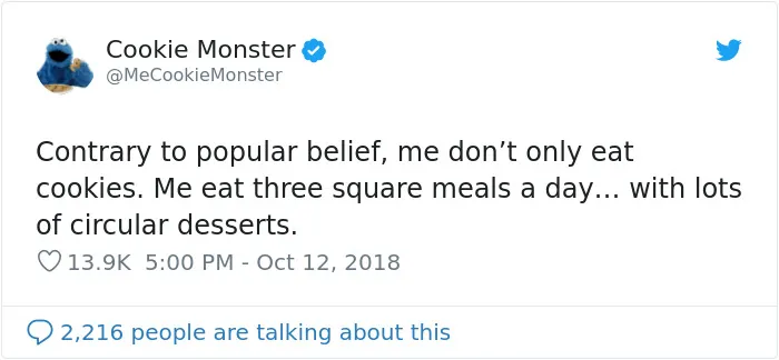 Looks Like Cookie Monster Has A Twitter Account And Here Are 25 Of His Most Hilarious Tweets