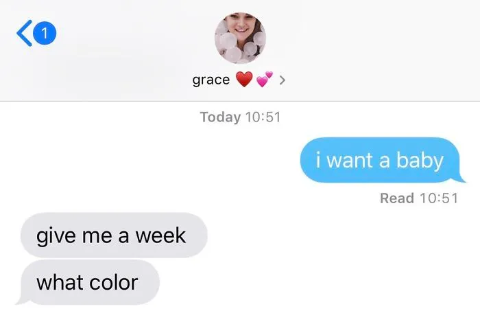 50 Of The Best Responses To The “Text Your Boyfriend 'I Want A Baby'” Challenge