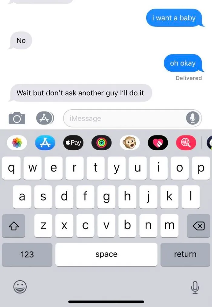 50 Of The Best Responses To The “Text Your Boyfriend 'I Want A Baby'” Challenge