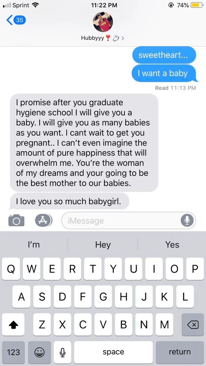 50 Of The Best Responses To The “Text Your Boyfriend 'I Want A Baby'” Challenge