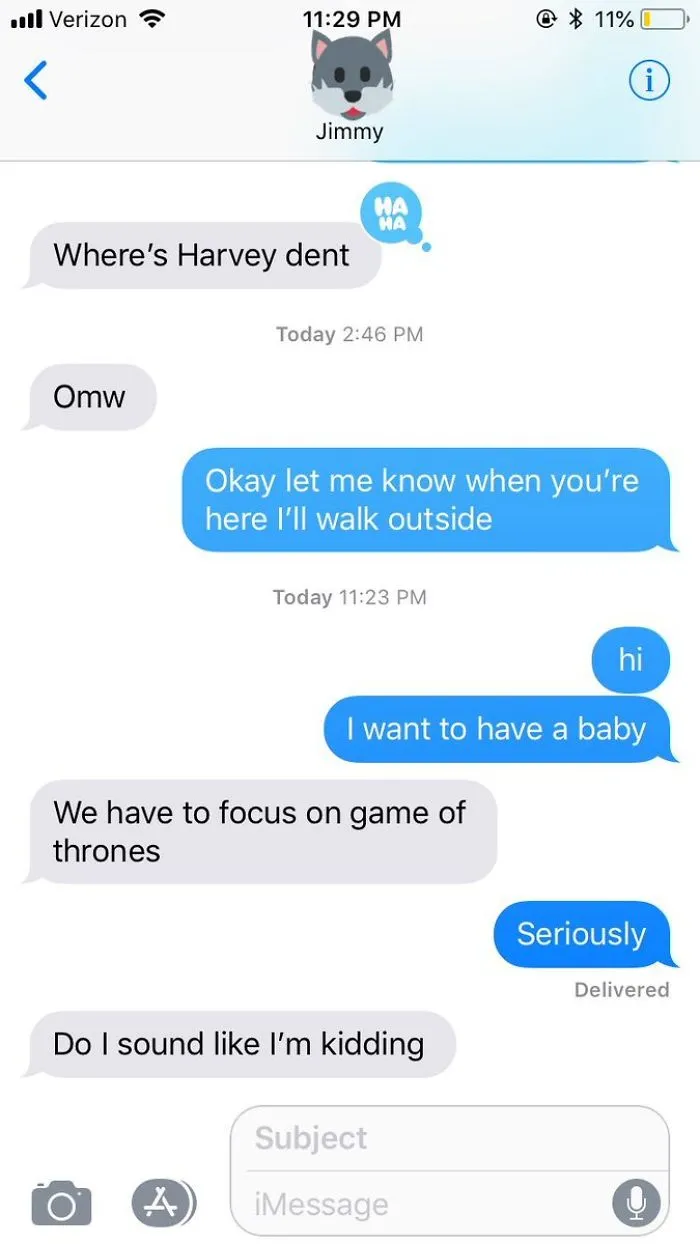50 Of The Best Responses To The “Text Your Boyfriend 'I Want A Baby'” Challenge