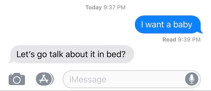 50 Of The Best Responses To The “Text Your Boyfriend 'I Want A Baby'” Challenge