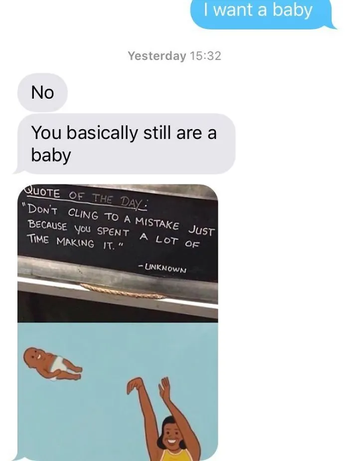 50 Of The Best Responses To The “Text Your Boyfriend 'I Want A Baby'” Challenge