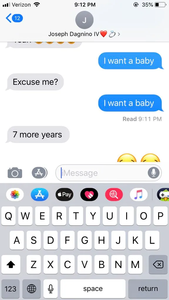 50 Of The Best Responses To The “Text Your Boyfriend 'I Want A Baby'” Challenge
